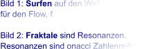Bild 1: Surfen auf den Wellen ist Symbol  für den Flow, f  Bild 2: Fraktale sind Resonanzen.  Resonanzen sind onacci Zahlenreihe.