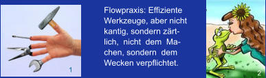 Flowpraxis: Effiziente Werkzeuge, aber nicht kantig, sondern zärtlich,  nicht  dem  Machen, sondern  dem Wecken verpflichtet. 1 2