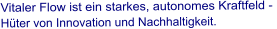 Vitaler Flow ist ein starkes, autonomes Kraftfeld -    Hüter von Innovation und Nachhaltigkeit.